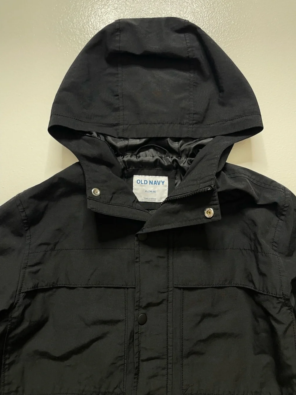 Old Navy Boys Hooded Utility Field Jacket Black XL (14-16)